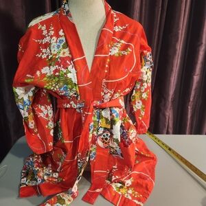 Floral Red Kimono